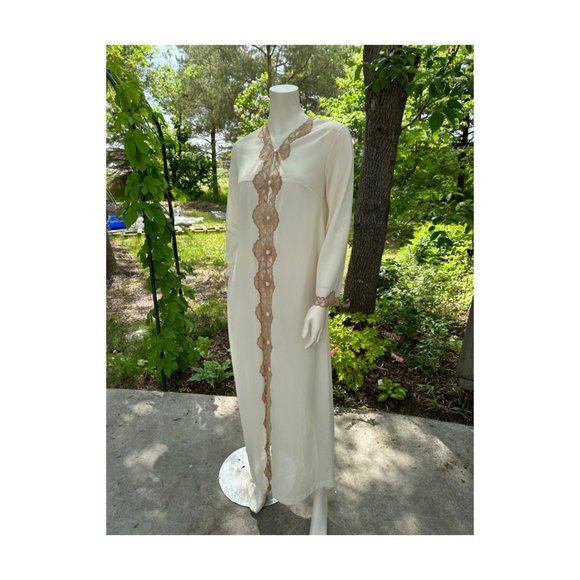 60s Emilio Pucci Dressing Gown Robe for Formfit Rogers Column Maxi Art Deco Lace - Picture 5 of 13
